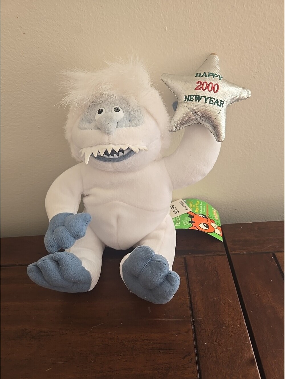 Stuffins Rudolph Happy New Year 2000 Plush Abominable Snowman Bumble Beanie 9"